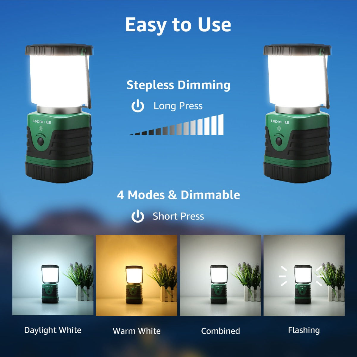 Lepro Rechargeable LED Camping Lantern (1000LM)