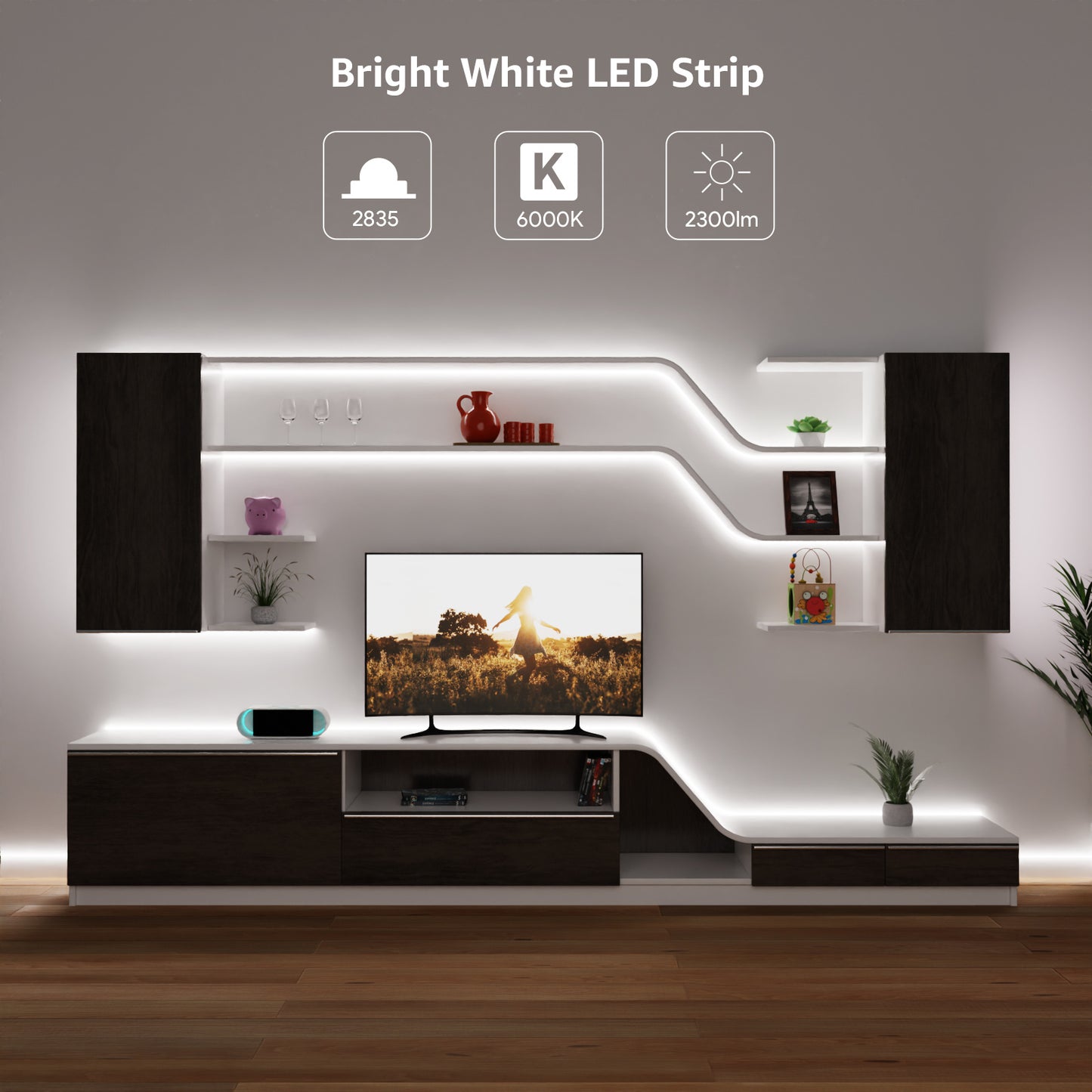 Lepro Flexible LED Light Strip (16.4ft, Daylight White, Cuttable)