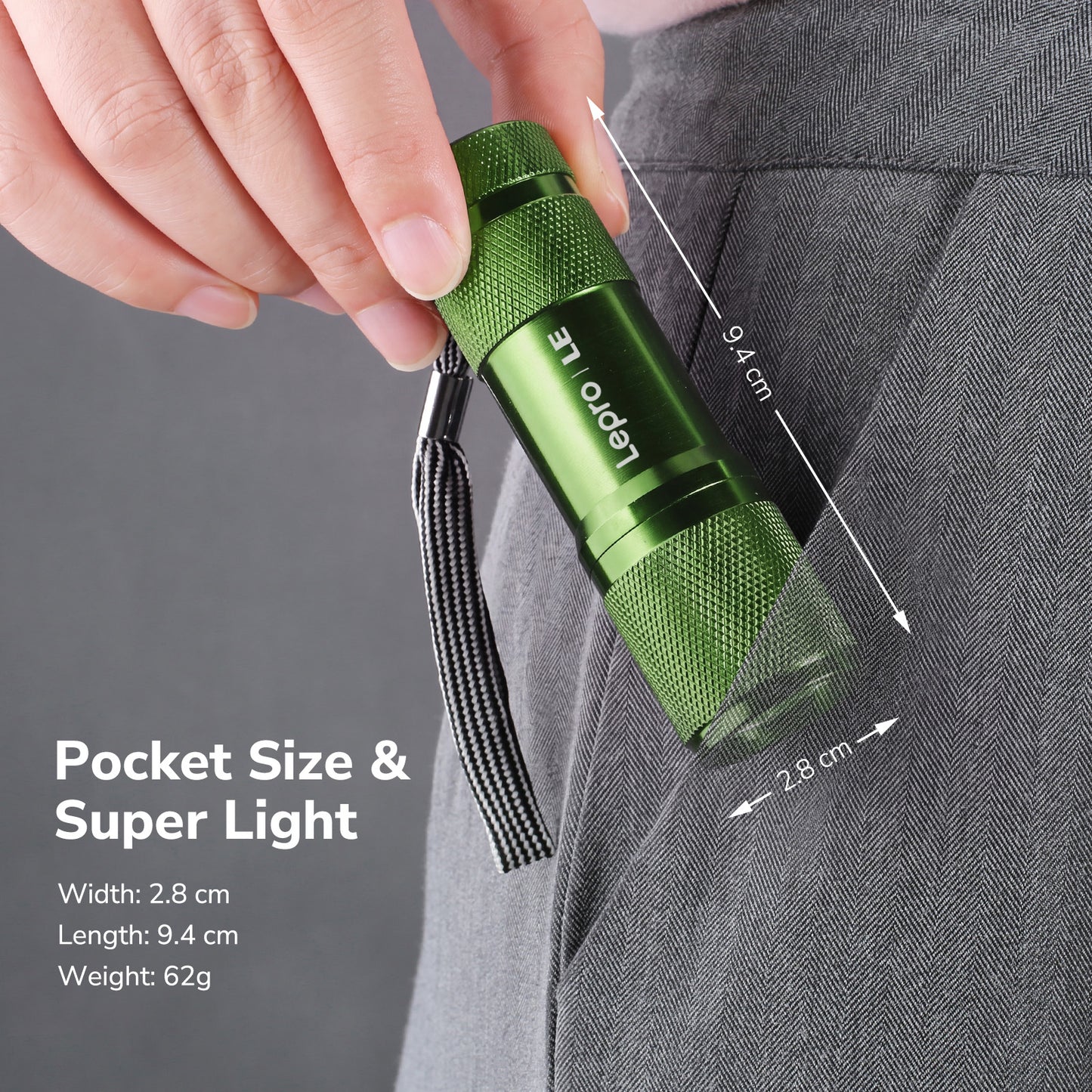 Lepro 365nm UV Flashlight, Small Portable Black Light Detector for Invisible Ink Pens, Dog Cat Pet Urine Stain, AAA Batteries Included