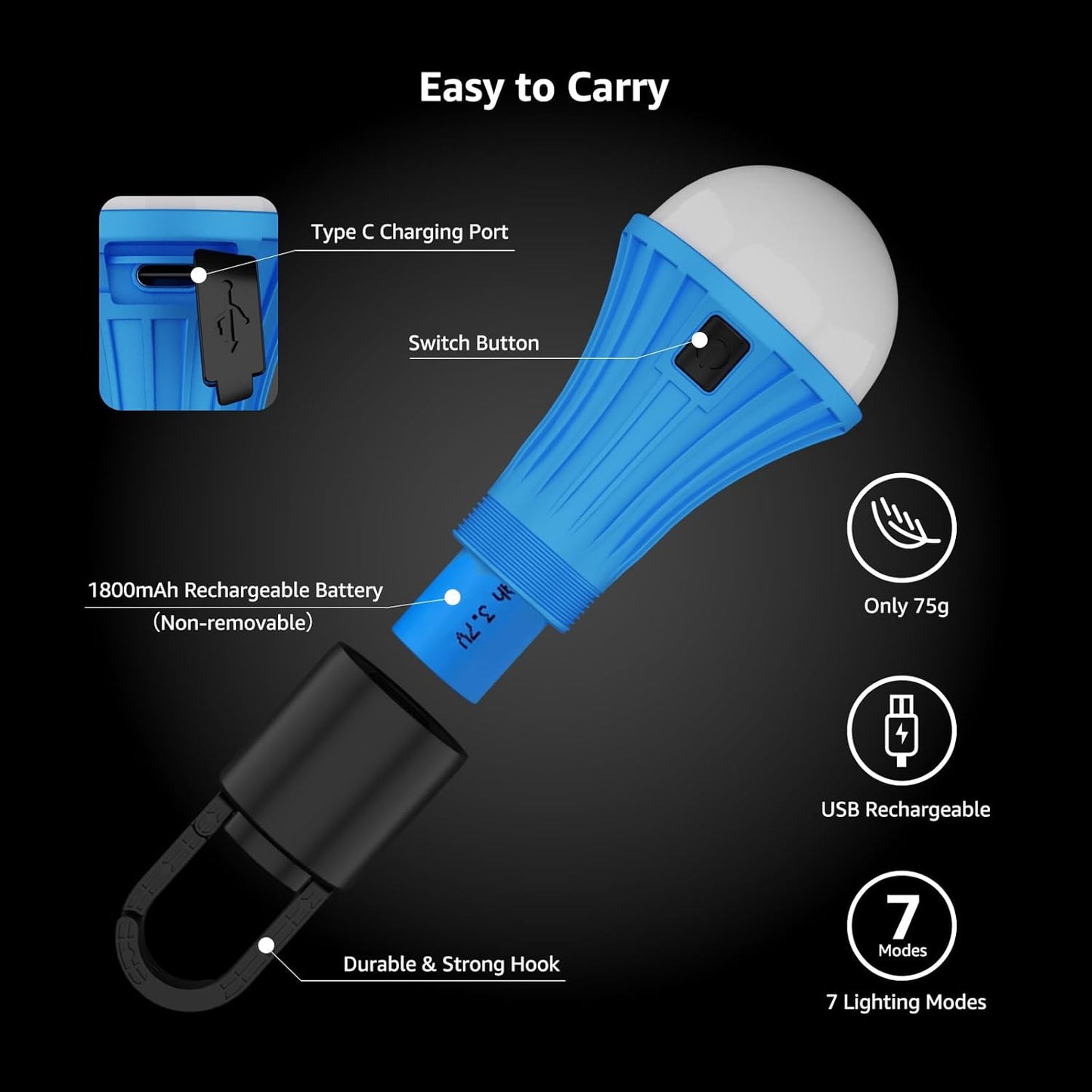 Lepro LED Rechargeable Camping Lantern (2-Pack)