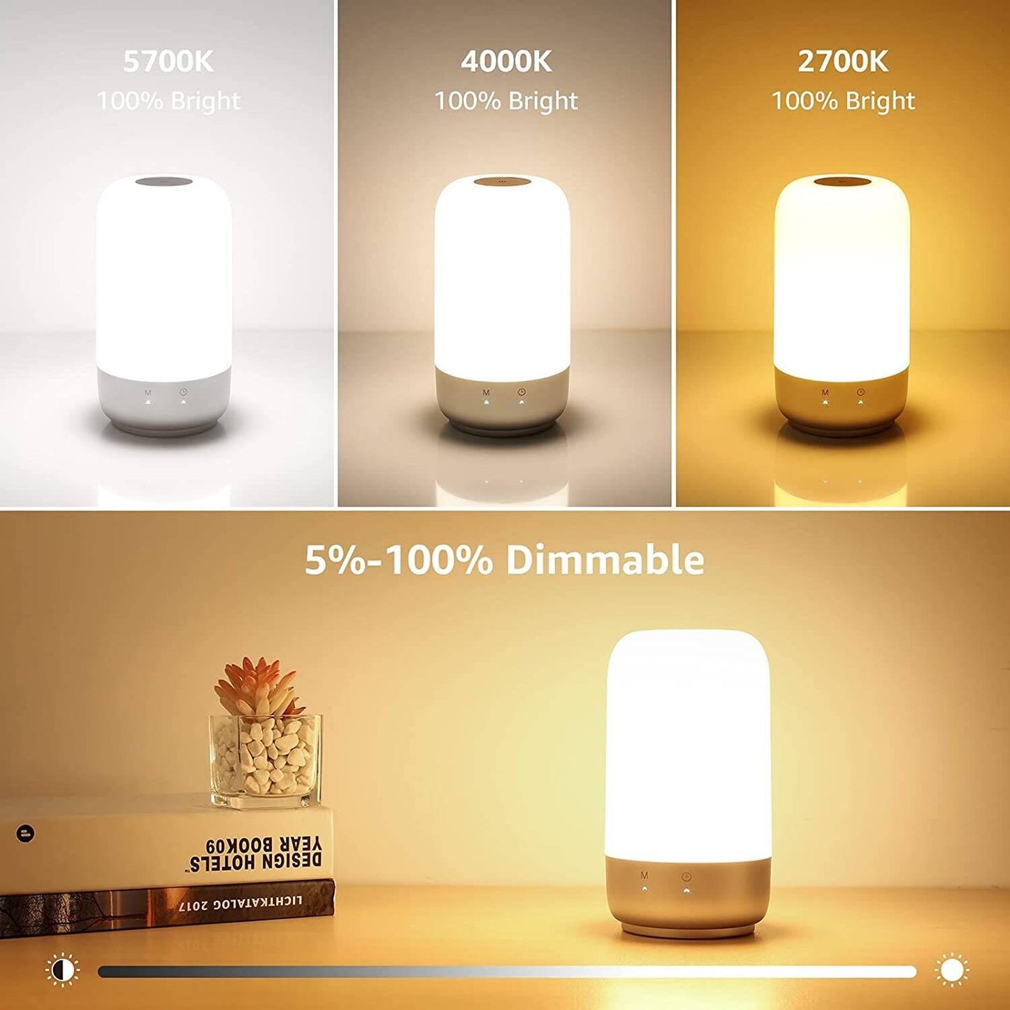 Lepro RGB Dimmable Table Lamp with Metallic Base