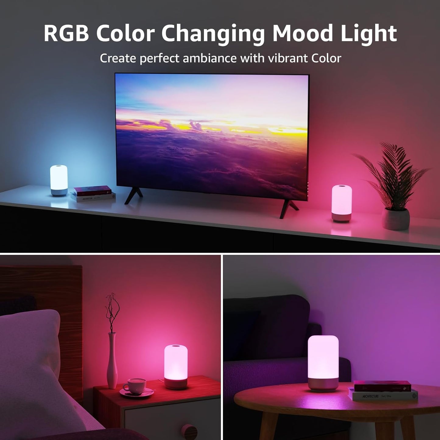 Lepro RGB Dimmable Table Lamp with Metallic Base