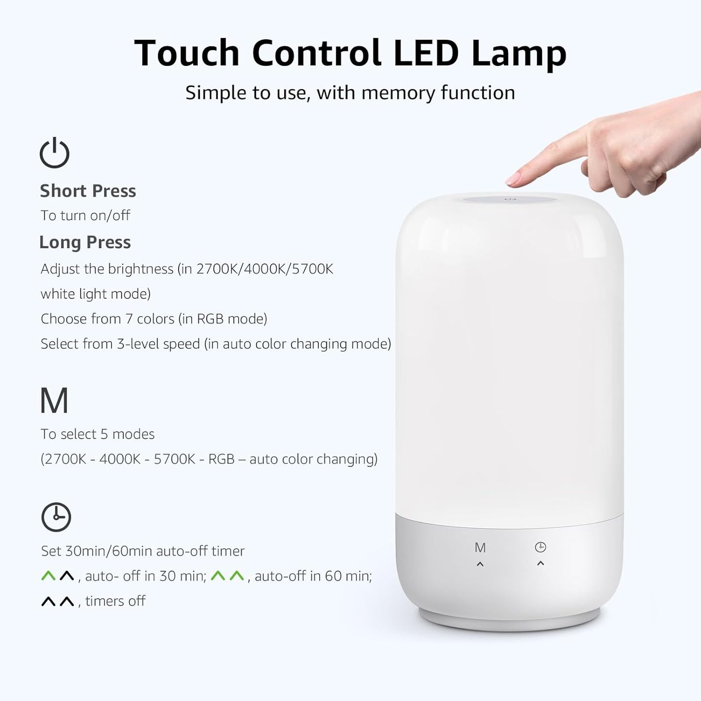 Lepro RGB Dimmable Table Lamp with Metallic Base