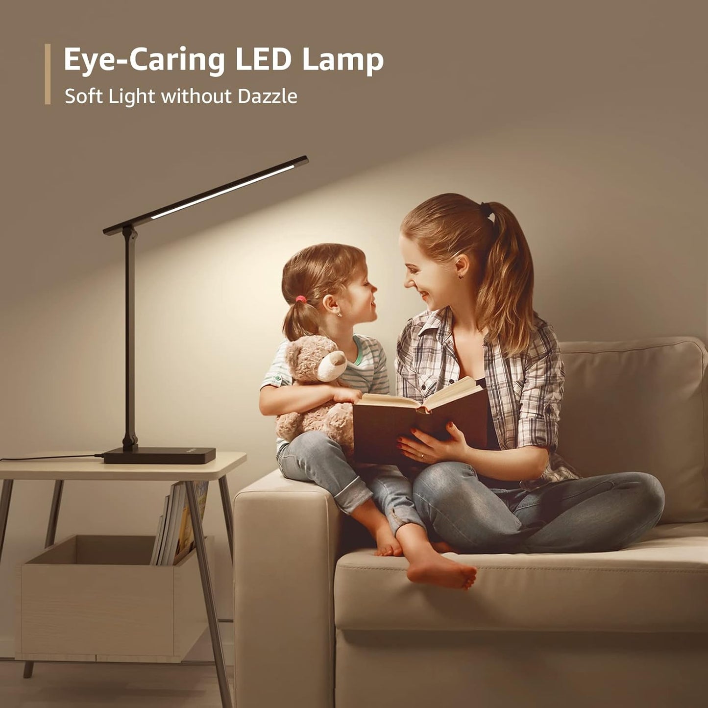 Lepro Touch-Control LED Desk Lamp – Dimmable with 3 Color Modes for Home & Office (Black)