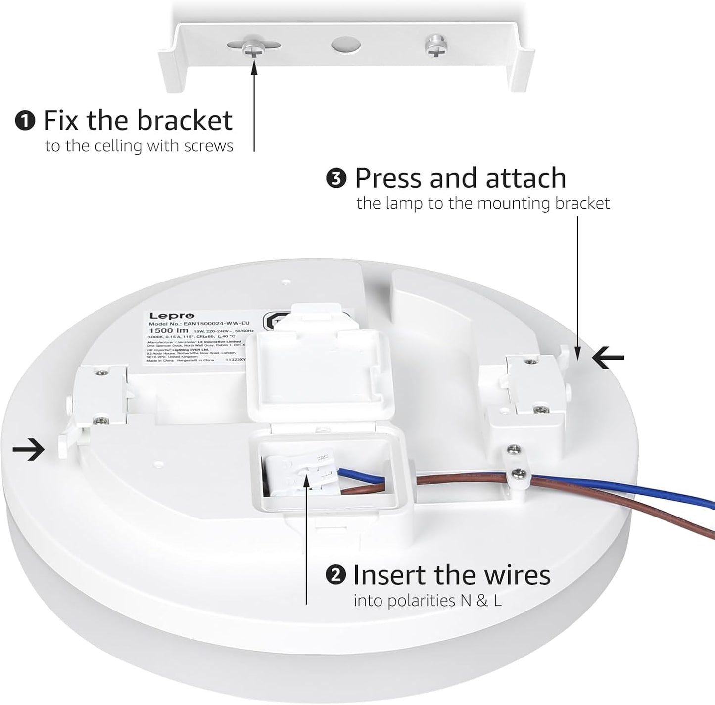 LE Flush Mount LED Ceiling Light for Bathroom