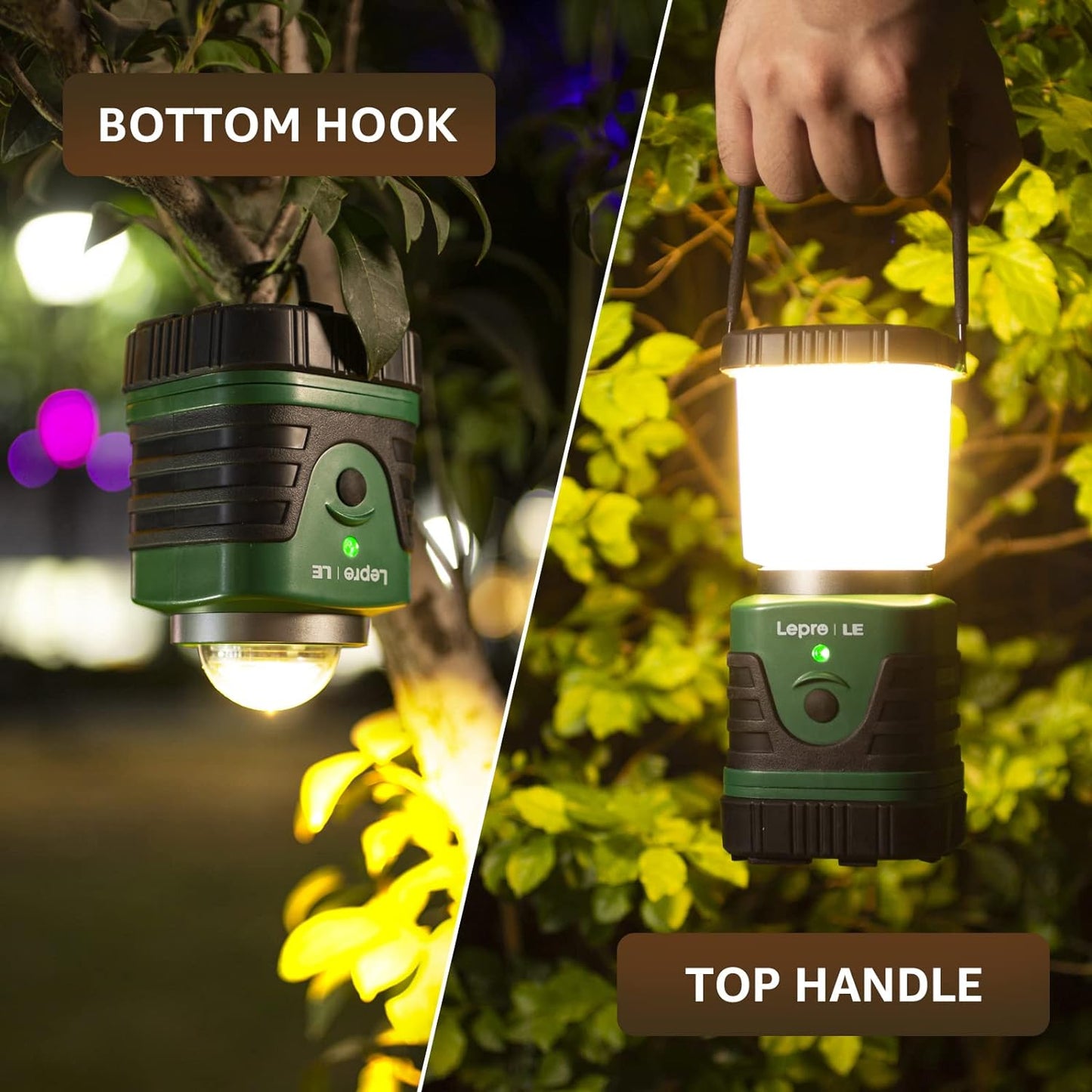 Lepro Portable LED Camping Lantern (1000LM, IP44 Waterproof, Rechargeable)