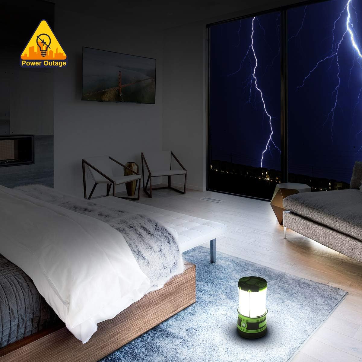 Lepro LED Camping Lantern Rechargeable or Battery Powered