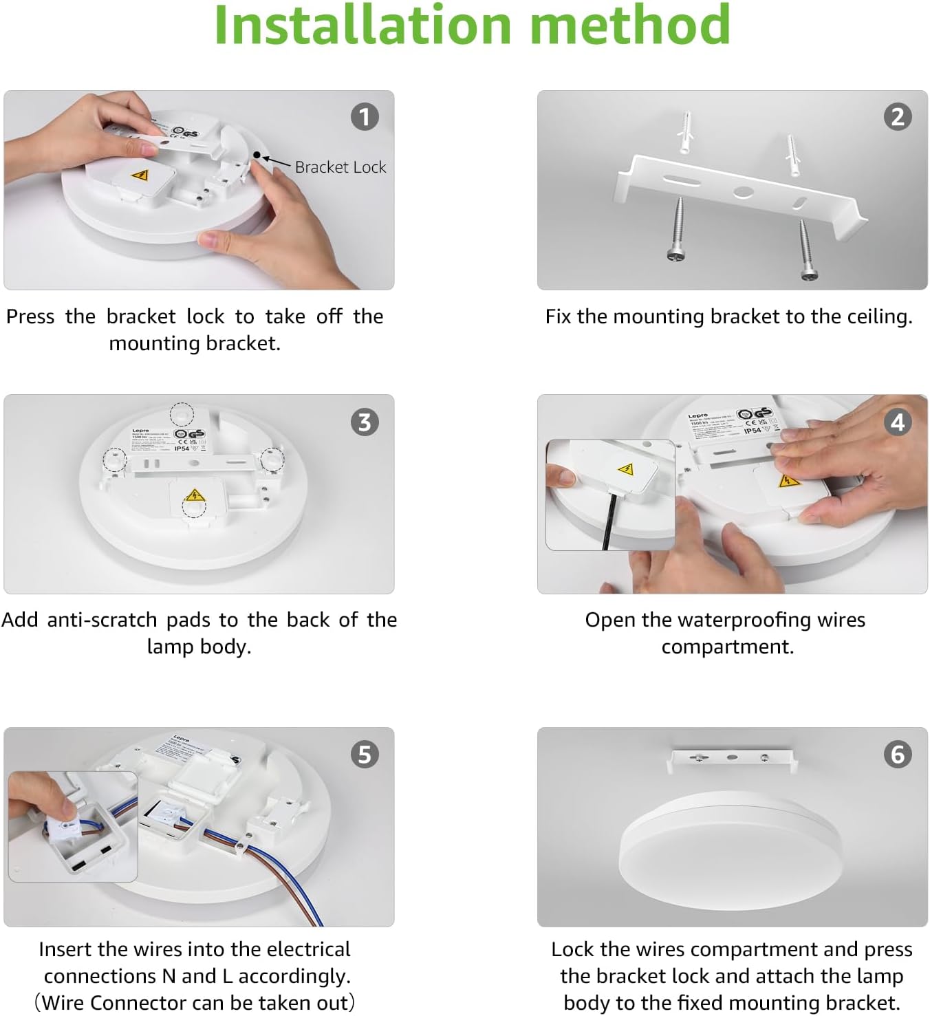 LE Flush Mount LED Ceiling Light for Bathroom