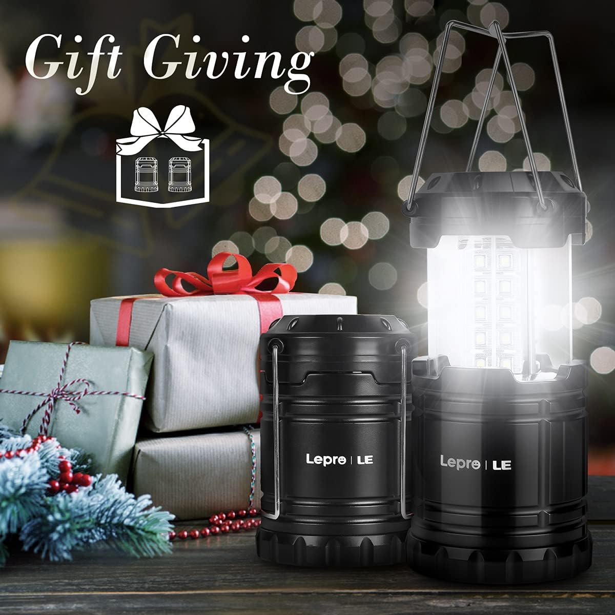 Lepro LED Camping Lantern (190 lm, AA Battery Powered, Waterproof)