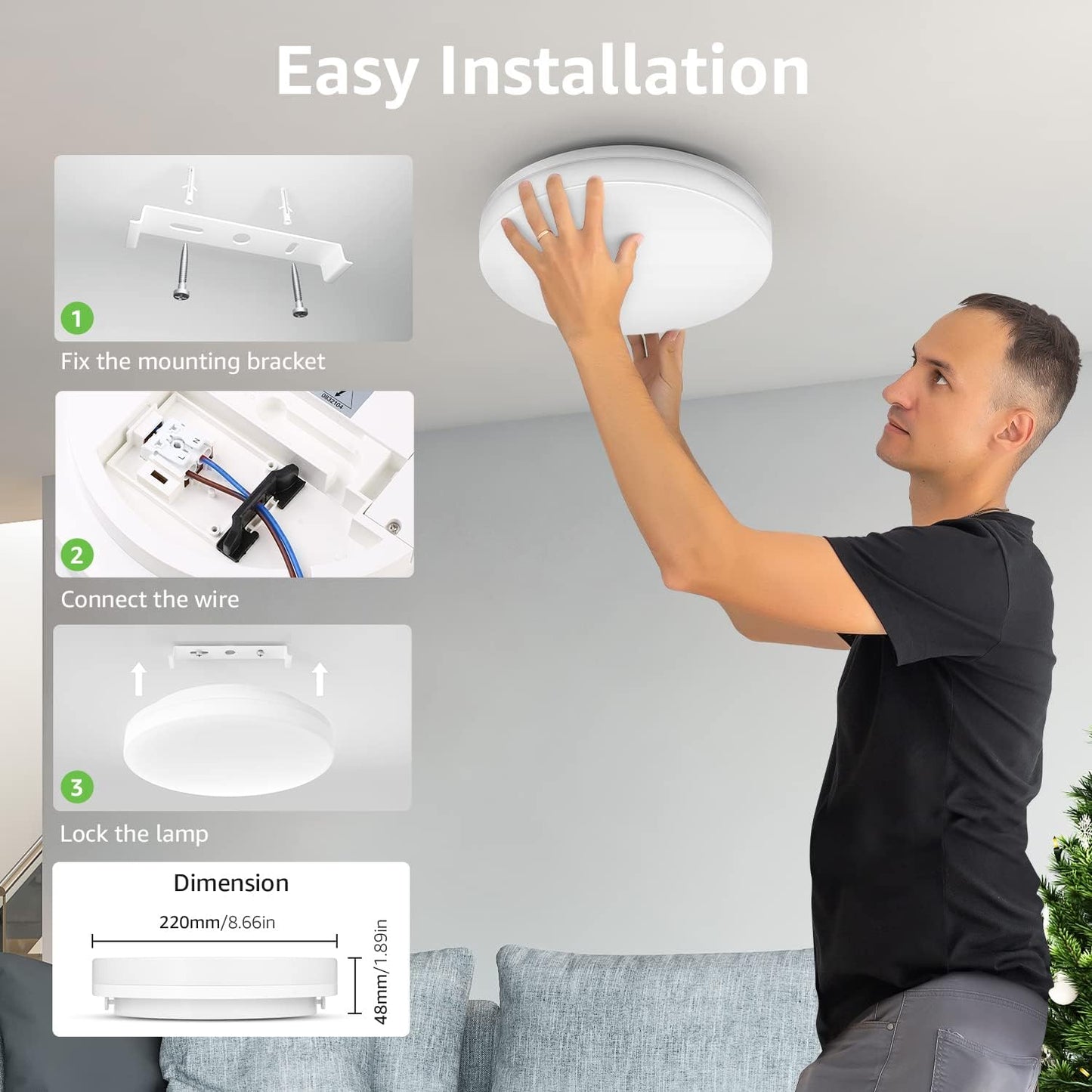 Lepro Flush Mount LED Ceiling Light Fixture