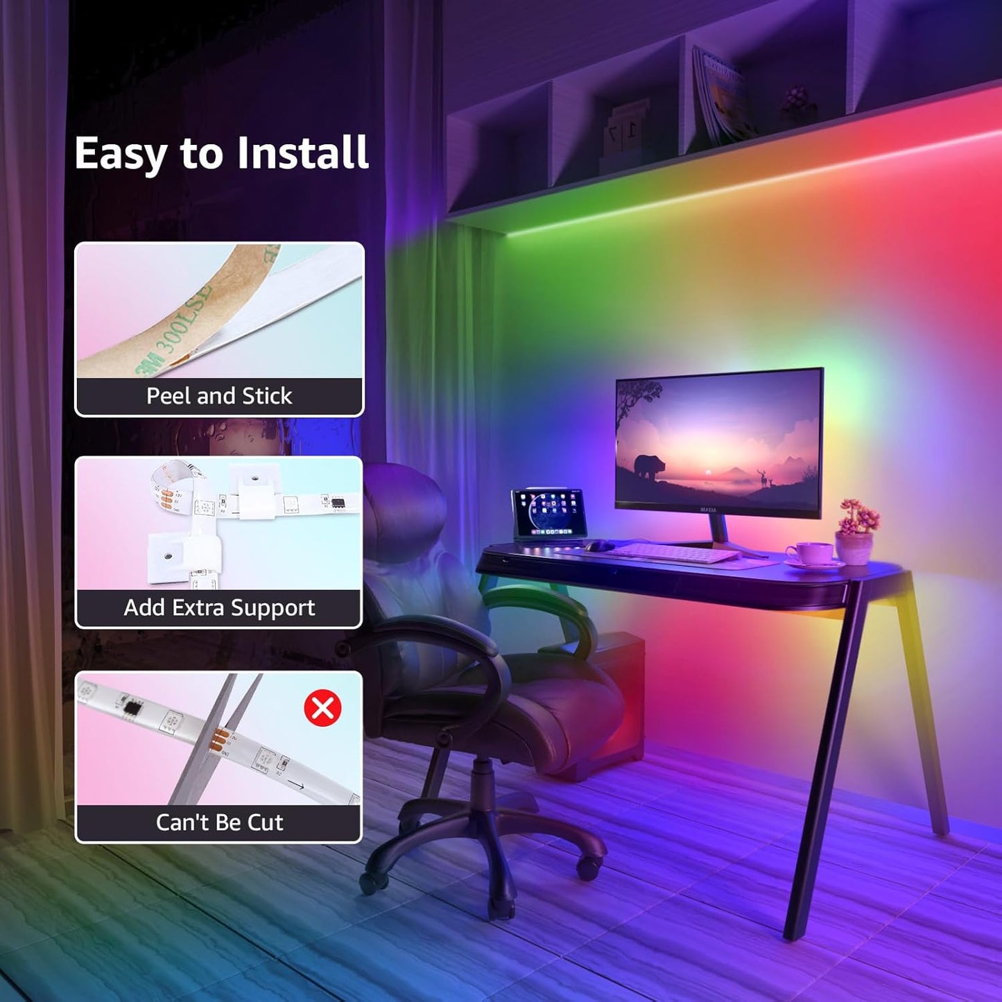 Lepro 16.4ft MagicColor Music Sync LED Strip Lights