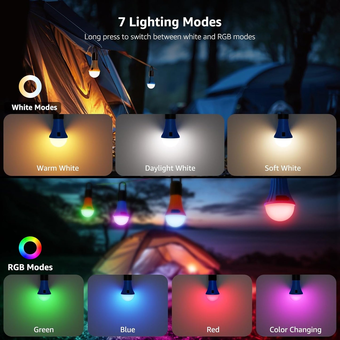 Lepro LED Rechargeable Camping Lantern (2-Pack)