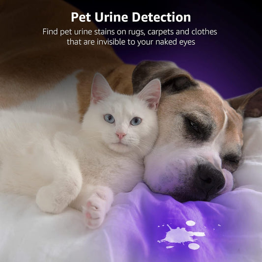 Lepro 395nm UV Black Light Flashlight with 51 LEDs, Heavy-Duty Handheld Pet Urine & Scorpion Detector
