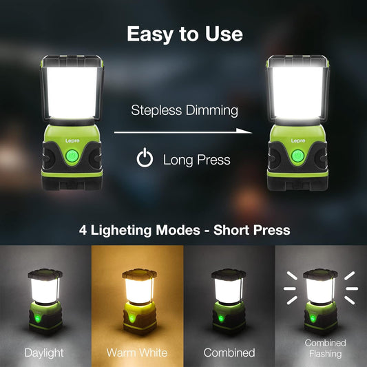 Lepro Rechargeable LED Camping Lantern (1600LM, IPX4 Waterproof)
