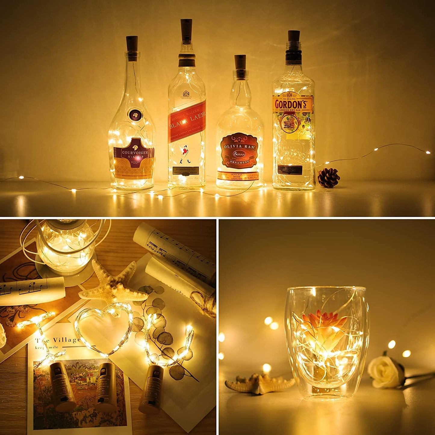 Lepro Wine Bottle Lights with Cork
