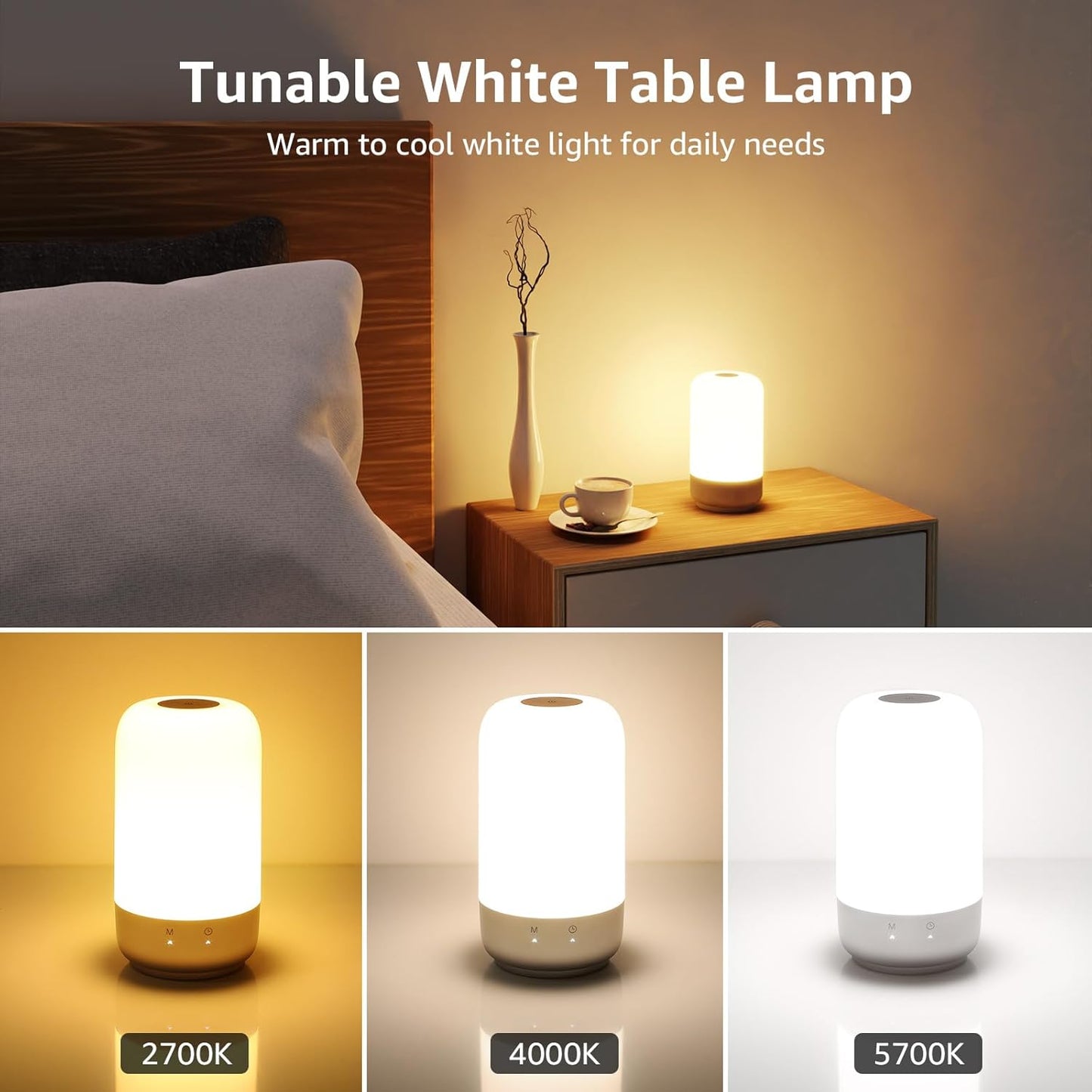 Lepro RGB Dimmable Table Lamp with Metallic Base