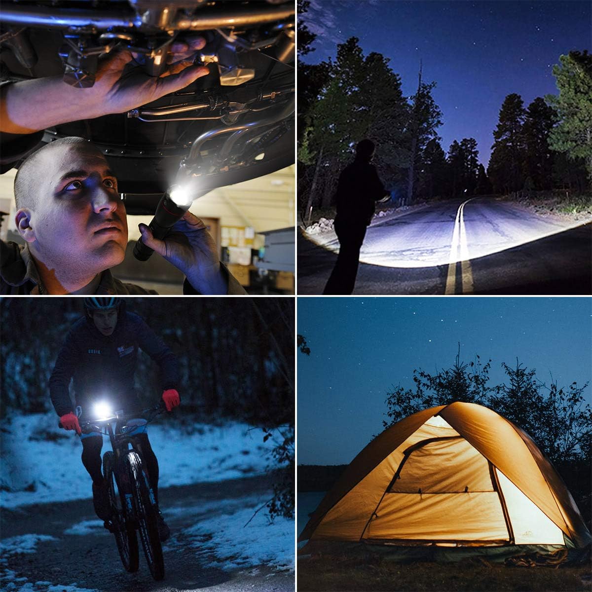 Lepro 1000LM Rechargeable Tactical Flashlight | High Power Zoomable LED Torch with USB Cable