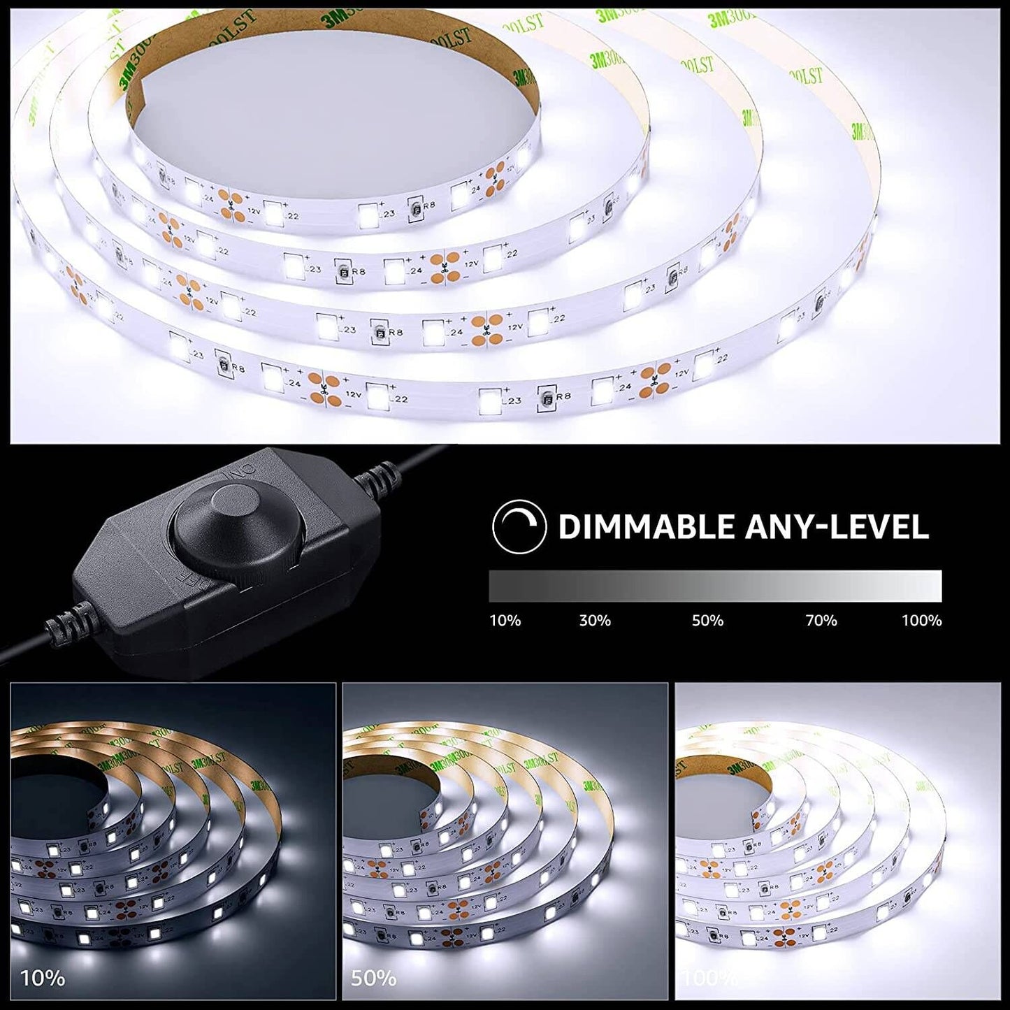 Lepro LED Strip Light (16.4ft, Dimmable, Daylight White)