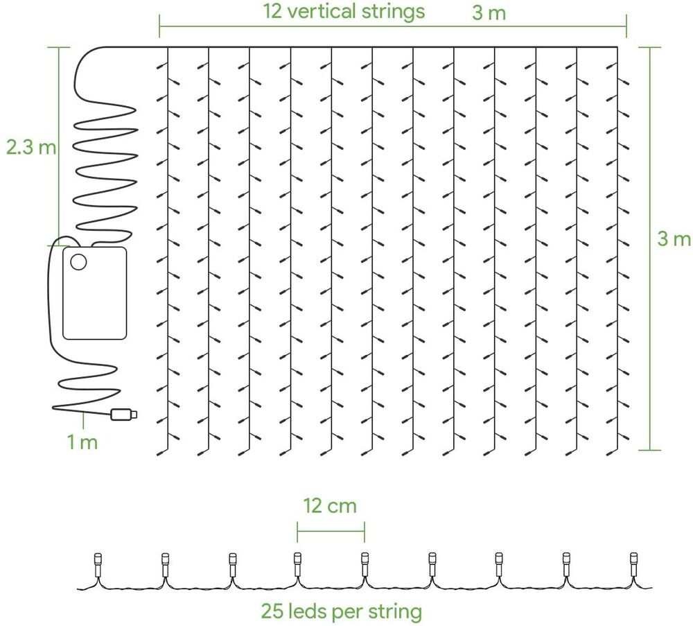 Lepro Fairy Curtain Lights (9.8 x 9.8 ft)