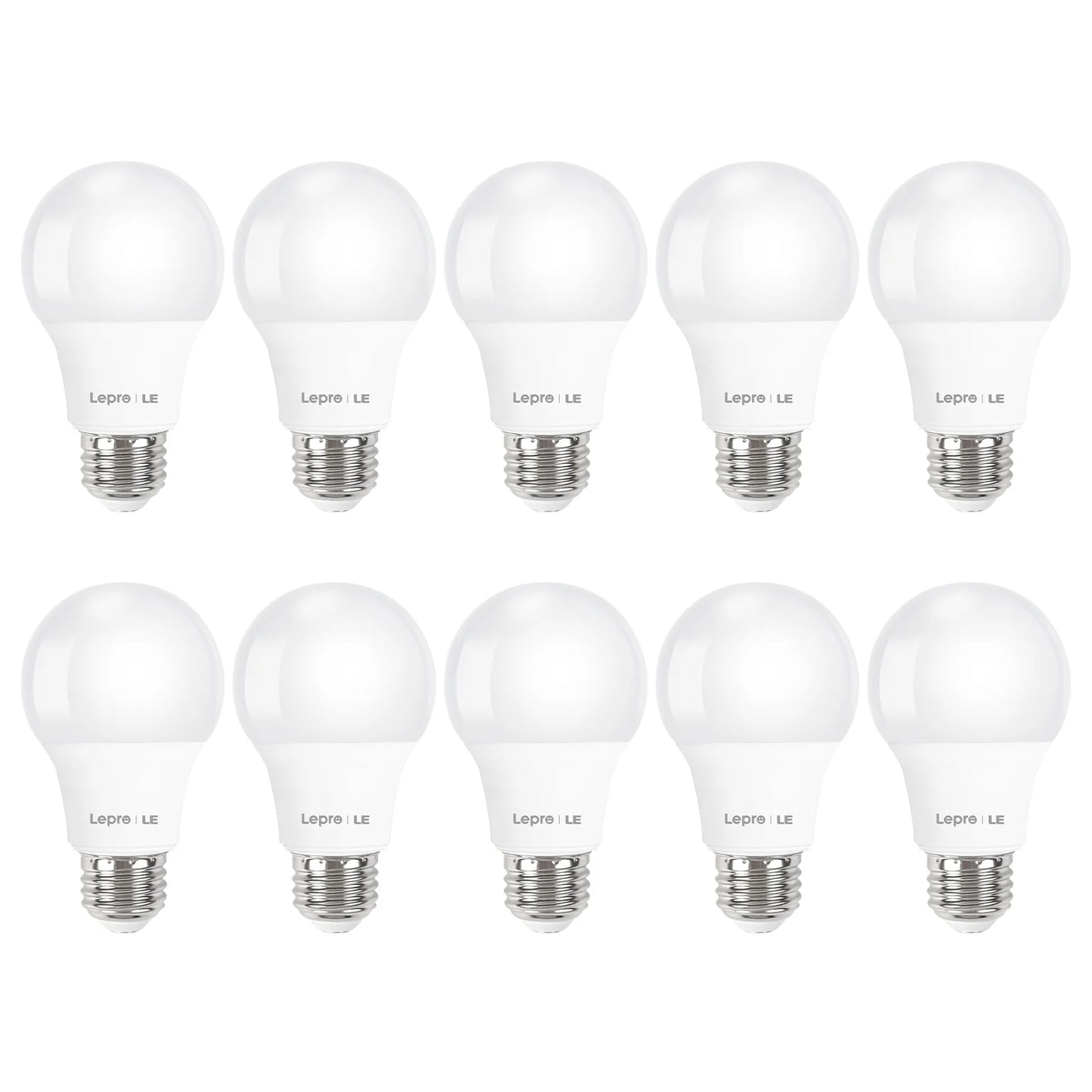 Lepro LED Light Bulbs 60 Watt , 9W 800 Lumens Non-Dimmable, A19 E26 Standard Medium Base, 10000 Hour Lifetime