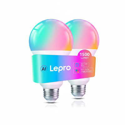 Lepro B3 AI Smart Light Bulbs - 1500LM 100W Equivalent A21 Bulb, WiFi & Bluetooth RGBWW Color Changing, Works with Alexa & Google Assistant, AI Voice Control by App, Music Sync, 2.4GHz Only