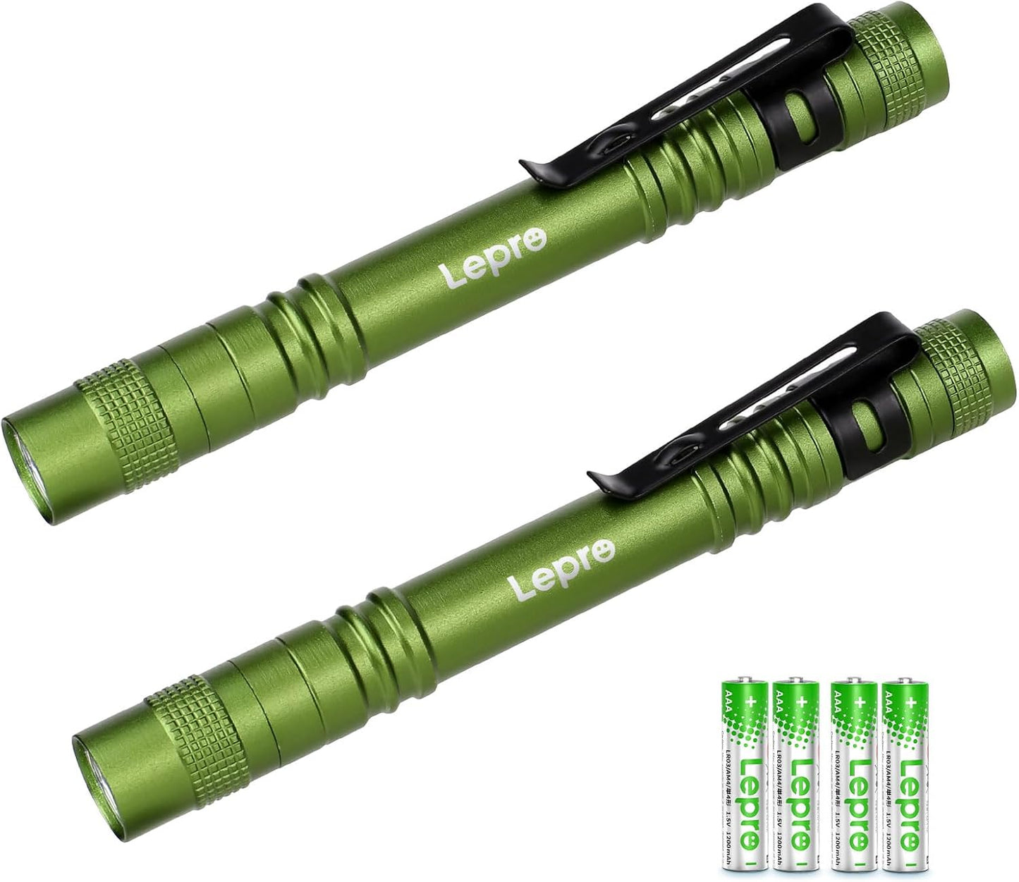 Lepro Portable Pocket LED Pen Light (2 Pack) | Compact Flashlight for Inspection, Work & Emergency