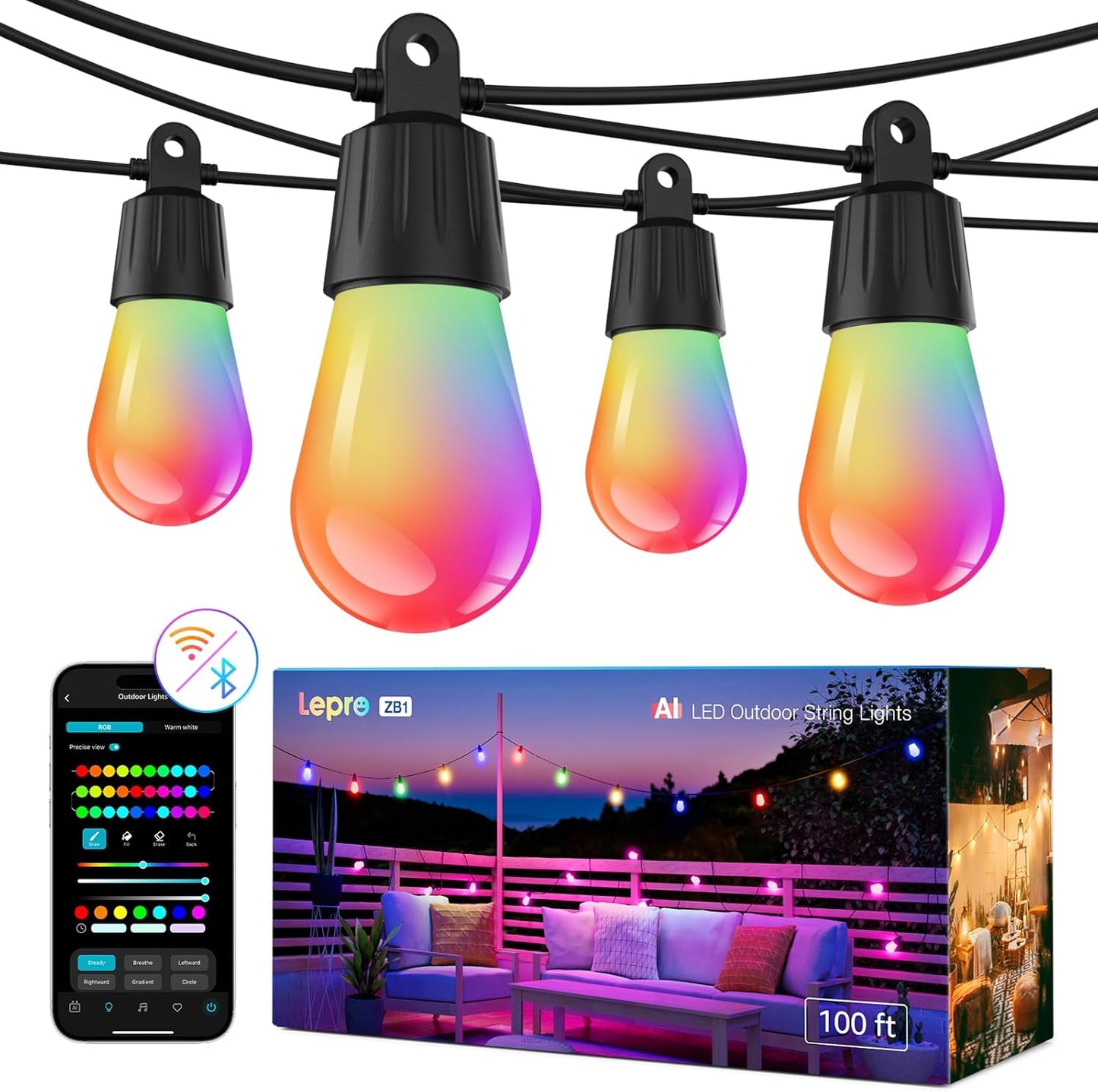 Lepro ZB1 AI-Powered Smart Outdoor String Lights