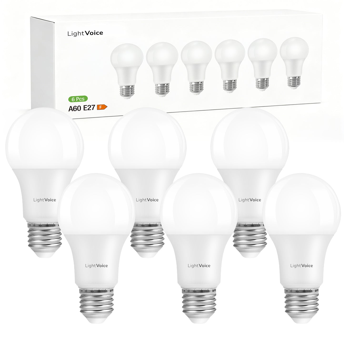 LightVioce A19 Dimmable LED Light Bulbs