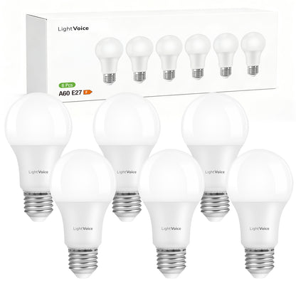 LightVioce A19 Dimmable LED Light Bulbs
