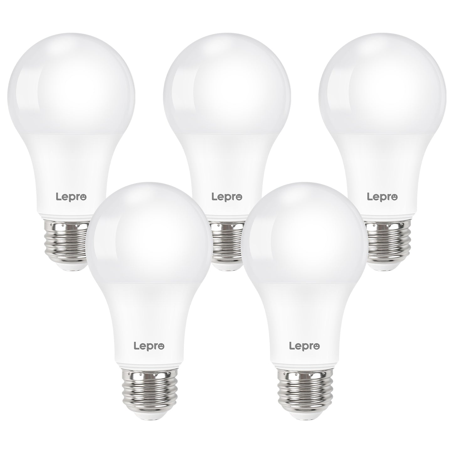 Lepro A19 Dimmable LED Light Bulbs, E26 Base, 9.5W (60W Equivalent), 800 Lumens, 2700K Warm White, UL Listed