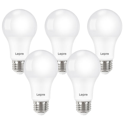 Lepro A19 Dimmable LED Light Bulbs, E26 Base, 9.5W (60W Equivalent), 800 Lumens, 2700K Warm White, UL Listed