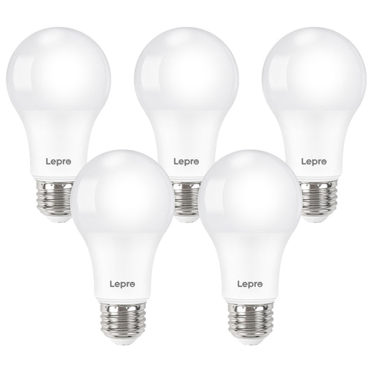 Lepro A19 Dimmable LED Light Bulbs, E26 Base, 9.5W (60W Equivalent), 800 Lumens, 2700K Warm White, UL Listed