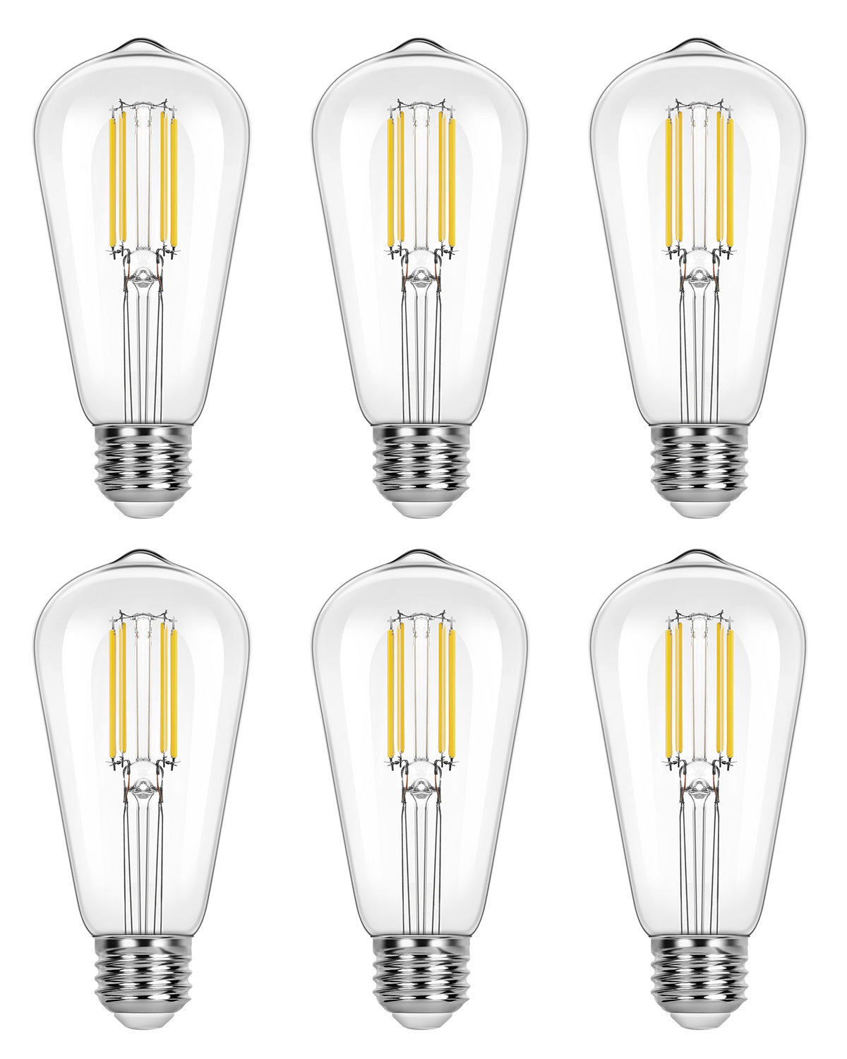 Lepro ST19 Vintage Edison LED Bulbs, Dimmable, E26 Base, 8W (60W Equivalent), 800 Lumens, 2700K Warm White, Clear Glass