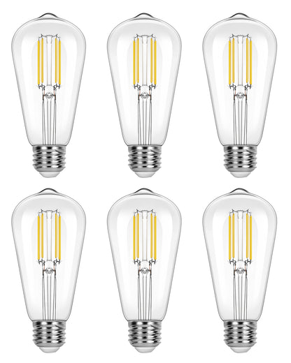 Lepro ST19 Vintage Edison LED Bulbs, Dimmable, E26 Base, 8W (60W Equivalent), 800 Lumens, 2700K Warm White, Clear Glass
