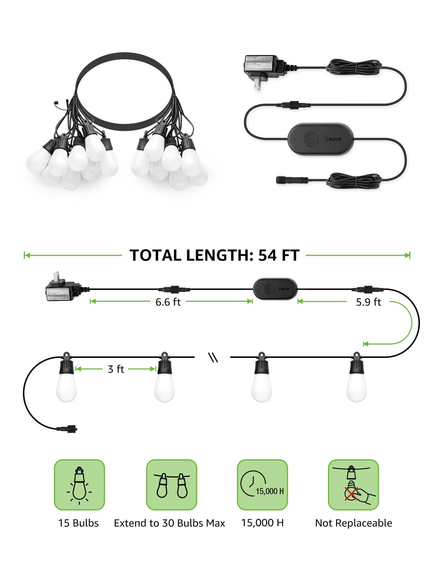 Lepro ZB1 AI-Powered Smart Outdoor String Lights