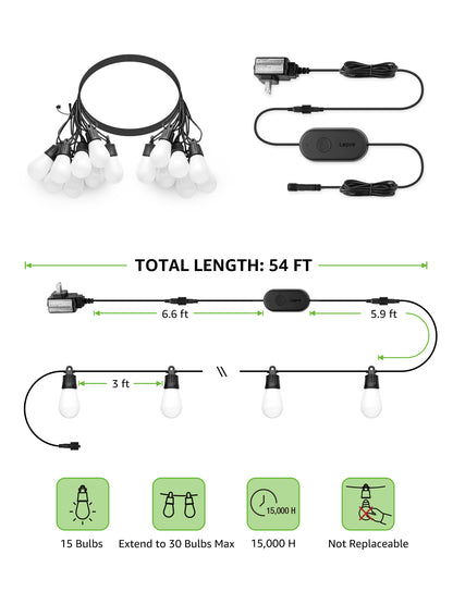 Lepro ZB1 AI-Powered Smart Outdoor String Lights