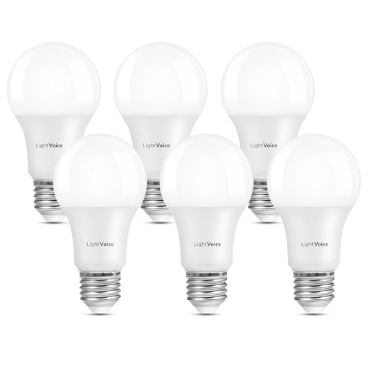 LightVioce A19 Dimmable LED Light Bulbs