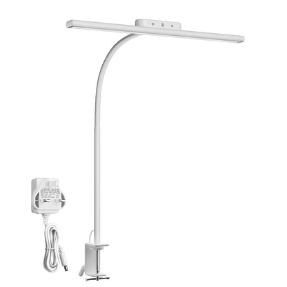 Lepro Led Desk Lamp for Home Office, Metal Architect Lamp with Clamp, 11W 750LM Eye-Caring Task Light, 25 Lighting Modes, Flexible Gooseneck for Monitor, Workbench, Drafting, Crafts, Reading