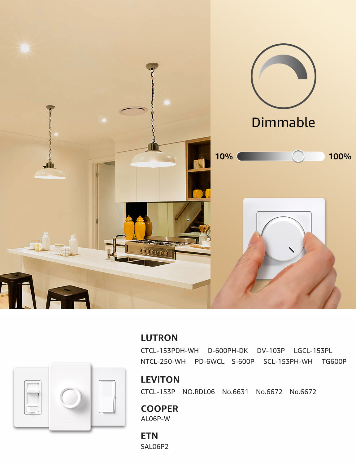 Lepro A19 Dimmable LED Light Bulbs, E26 Base, 9.5W (60W Equivalent), 800 Lumens, 2700K Warm White, UL Listed