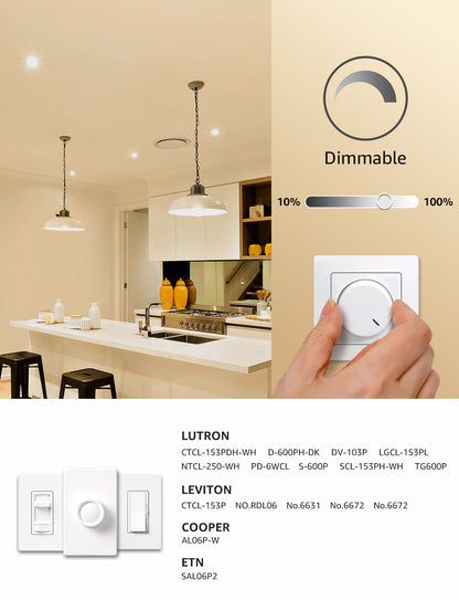 Lepro A19 Dimmable LED Light Bulbs, E26 Base, 9.5W (60W Equivalent), 800 Lumens, 2700K Warm White, UL Listed