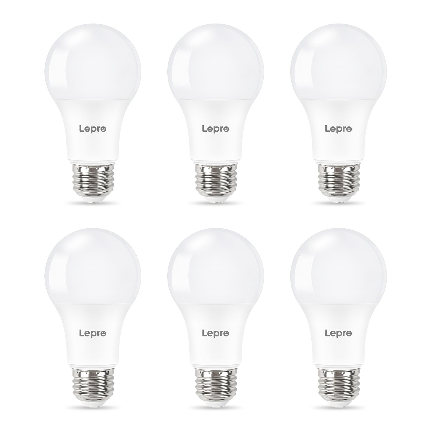 Lepro A19 Dimmable LED Light Bulbs, E26 Base, 9.5W (60W Equivalent), 800 Lumens, 2700K Warm White, UL Listed