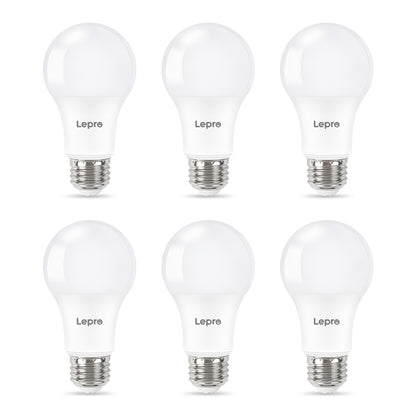 Lepro A19 Dimmable LED Light Bulbs, E26 Base, 9.5W (60W Equivalent), 800 Lumens, 2700K Warm White, UL Listed