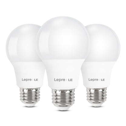 Lepro A19 LED Light Bulb, 5000K Daylight White, 800 Lumens, E26 Medium Base, Non-Dimmable, 9W (60W Equivalent)
