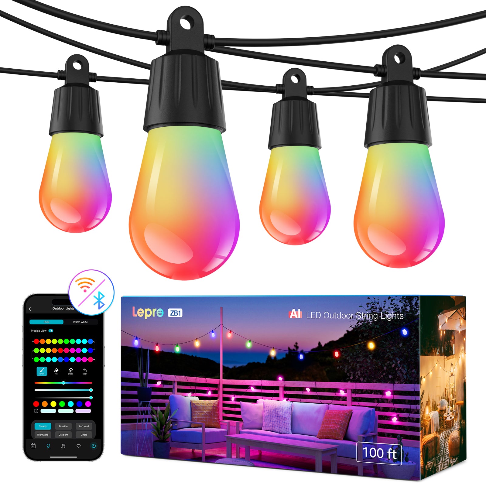 Lepro ZB1 AI Smart Outdoor String Lights