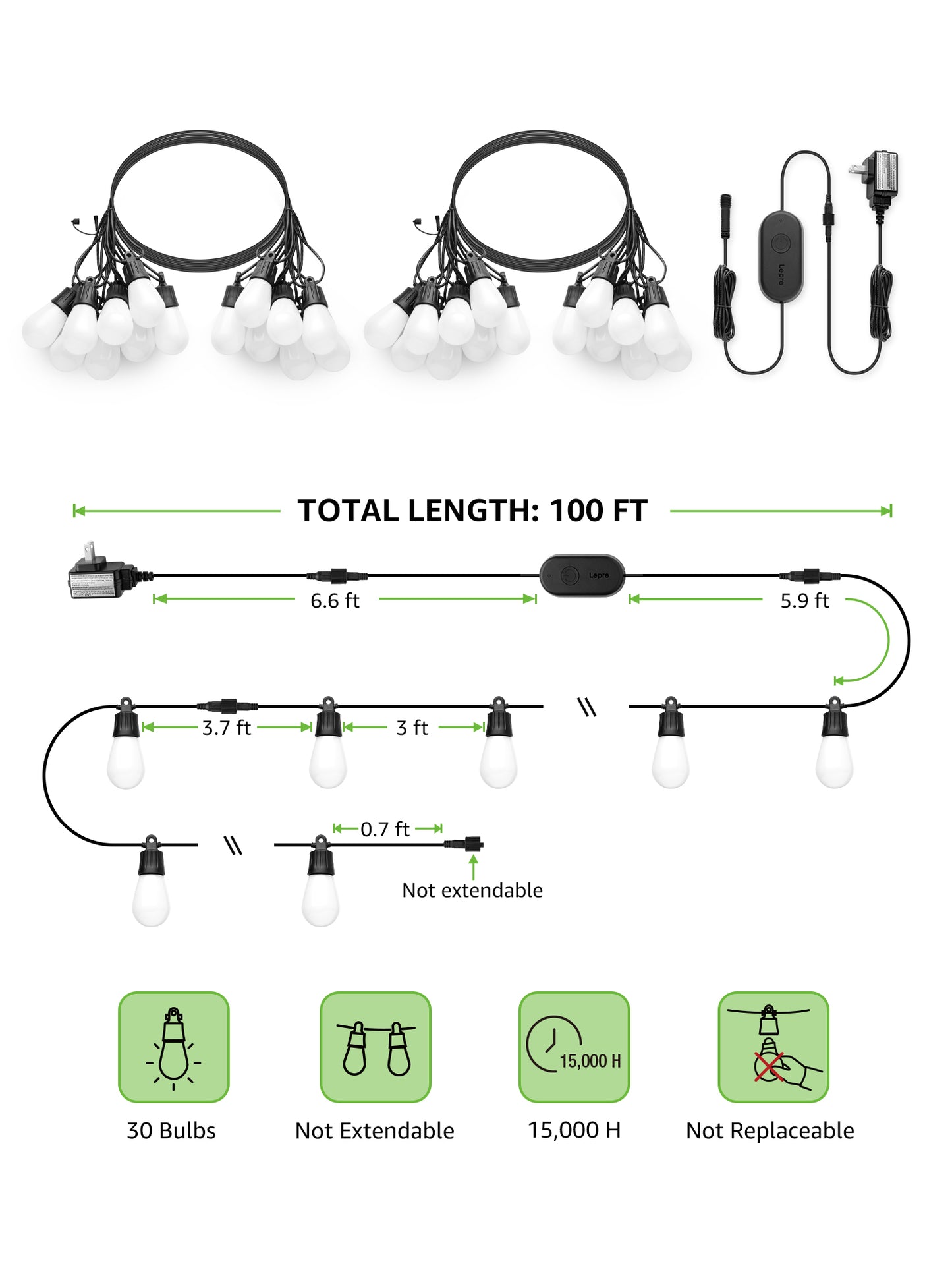 Lepro ZB1 AI-Powered Smart Outdoor String Lights