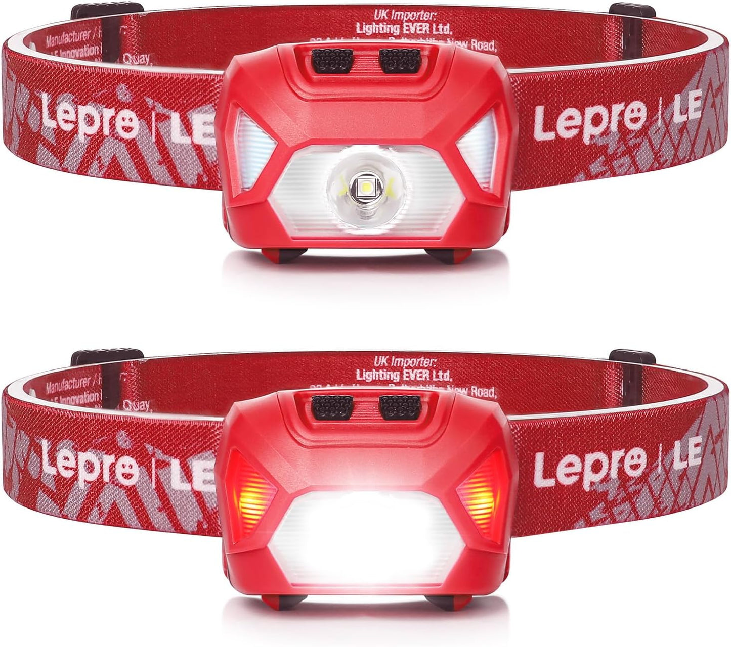 Lepro Battery Powered Headlamp (Blue/Red)