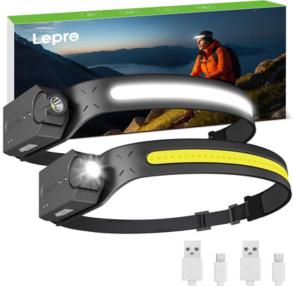 Lepro Rechargeable LED Headlamp with Motion Sensor