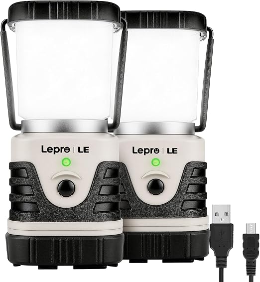 Lepro 1000LM LED Camping Lantern Rechargeable with 4 Light Modes, White