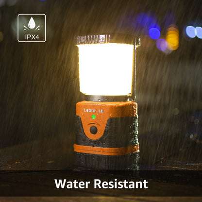 Lepro 1000LM LED Camping Lantern Rechargeable with 4 Light Modes, Orange