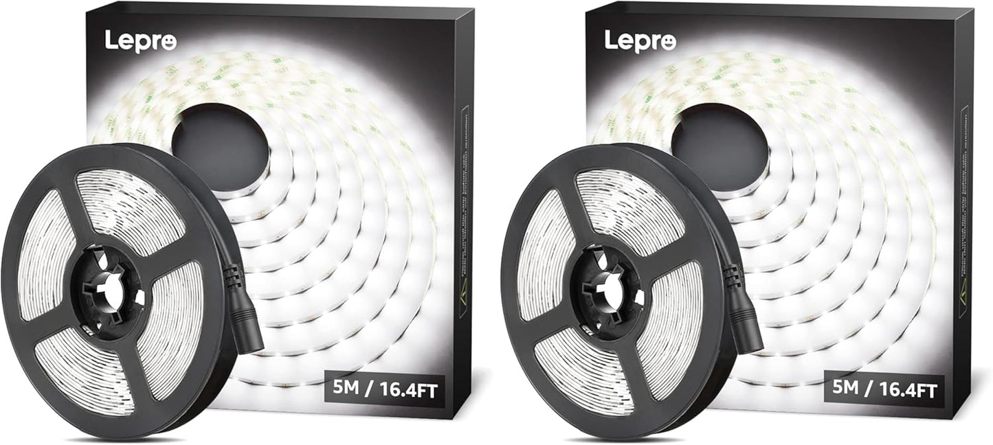 Lepro Flexible LED Light Strip (16.4ft, Daylight White, Cuttable)